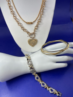 Hugs Kisses Bracelet Toggle Heart Necklace Choker
