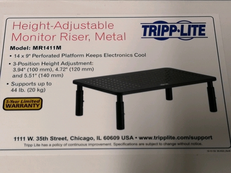 New Tripp Lite Monitor Riser 9 by 14"- Metal