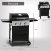 New - MASTER COOK 3 Burner BBQ Propane Gas Grill, Stainless Steel 30,000 BTU - 3