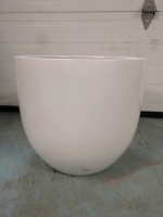 Green Theory Fiberglass Bowl Planter - D17.5" & H16" Matte White AS IS