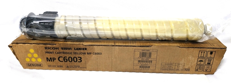 New Genuine RICOH Savin Lanier YELLOW Print Cartridge MP C6003 (400g / 20.25" Long)