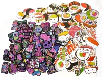 100 New Stickers : 50 Dark Cute & Gothic+Themed + 50 Sushi-Themed