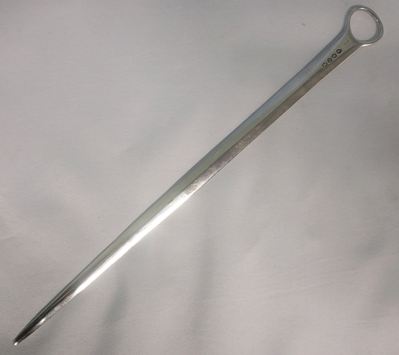 Antique 1809 London Sterling Silver meat skewer letter opener