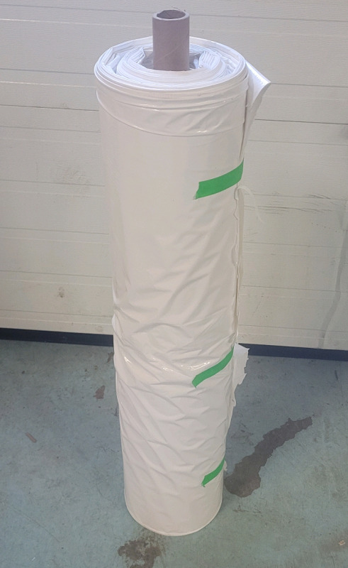 New - Roll White Plastic Sheeting Cover , 8ft Wide by 100ft Long ???