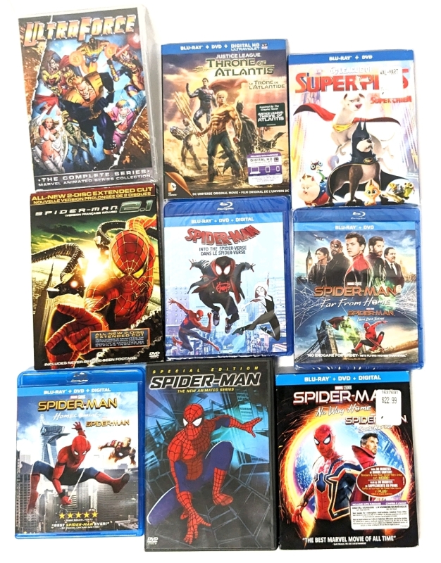 SUPERHERO DVDs & Blu-Rays : Marvel & DC, Spider-Man + (Some Sealed)