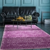 New Antep Rugs Alfombras Non-Skid (Non-Slip) 5' x 7' Rubber Backed Floral Geometric Low Profile Pile Indoor Area Rug (Lilac Purple)