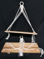 2 Like New Mkono Macrame Hanging Shelves - 16.5" long & 5.5" wide with Hardware