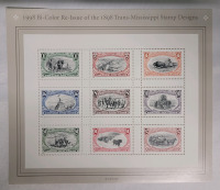 1998 US Postal ' Bi-Color Re-Issue of the 1898 Trans-Mississippi Stamp Designs .