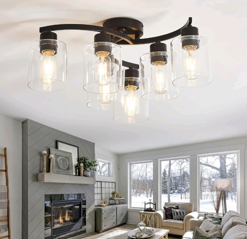 New 6 Light Ceiling Fixture 16.5" Wide