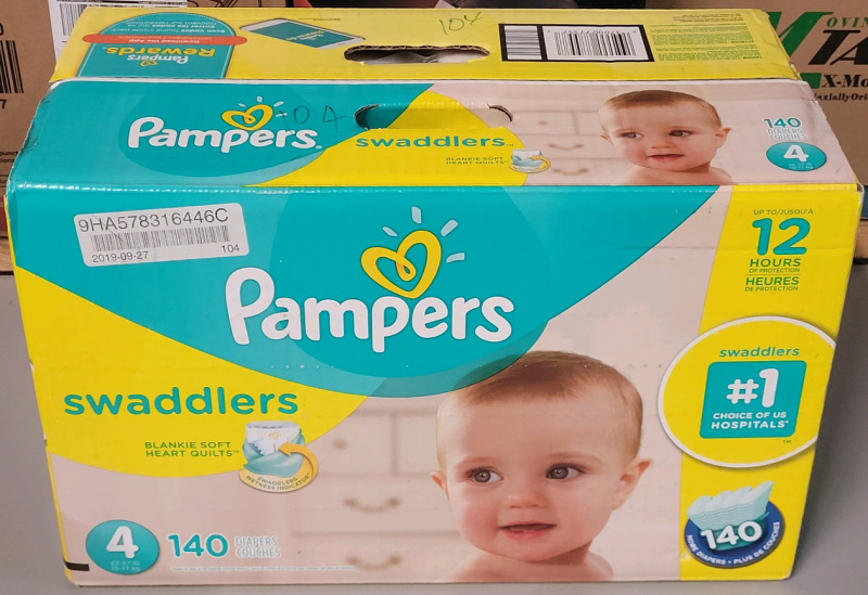 New , Sealed - Pampers Swaddlers 22 - 37 lbs Diapers , 140 Diapers