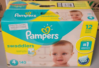 New , Sealed - Pampers Swaddlers 22 - 37 lbs Diapers , 140 Diapers