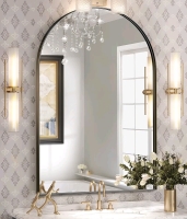 New Arched Wall Mirror - Black Frame 30" Tall & 20" Wide