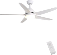 Like New FINXIN Indoor Ceiling Fan Light Fixture - White with Remote - FXCF15
