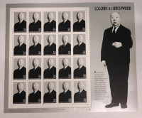 1997 US Postal ' Legends of Hollywood : Alfred Hitchcock ' Postage Stamp Sheet , 32 Cent Stamps
