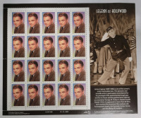 1998 US Postal ' Legends of Hollywood : James Cagney ' Postage Stamp Sheet , 33 Cent Stamps