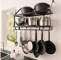 New KES Pot Rack 30 Inches Kitchen Pot and Pan Organizer Rack 2-Tier