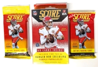 New SCORE Panini 2021 NFL NFLPA Trading Cards: 2 Sealed Packs of 40 Cards, 1 Sealed Box of 60 Cards