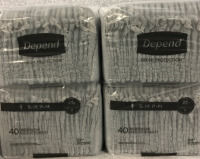 2 New Depends 40 Pack Maximum Absorption Underwear S-M