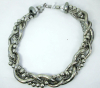 Chunky Silver Berry Vine Braided Statement Necklace - 2