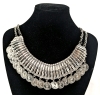Stupendous Silver Tone Jewelry : Celtic Knot on Torque-Style Necklace, Statement Necklace Bedecked with Reproduction Coins feat. Queen Elizabeth + - 3