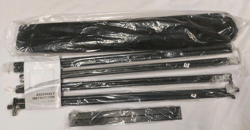 Partition Room Divider 65.5" x 70" Black
