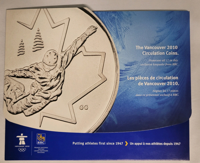 2010 Canadian Vancouver Olympics Coin Set . Complete Set