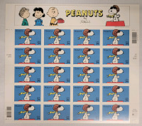 2000 US Postal ' Peanuts : Snoopy ' Postage Stamp Sheet , 34 Cent Stamps