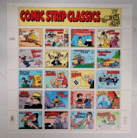 1995 US Postal ' Comic Strip Classics ' Postage Stamp Sheet , 32 Cent Stamps