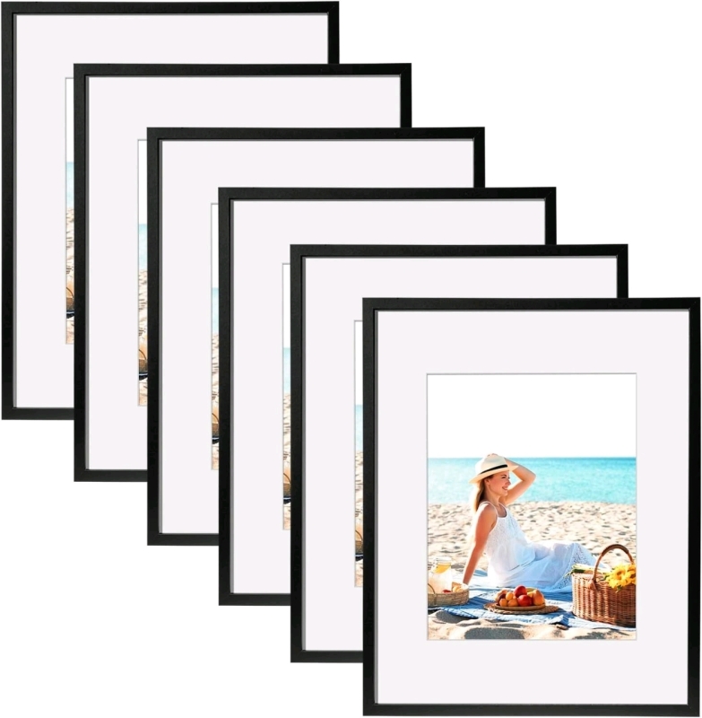 New 6-Pack TWING Picture Frames : 11x14 with Mat or 16x20 Without Mat