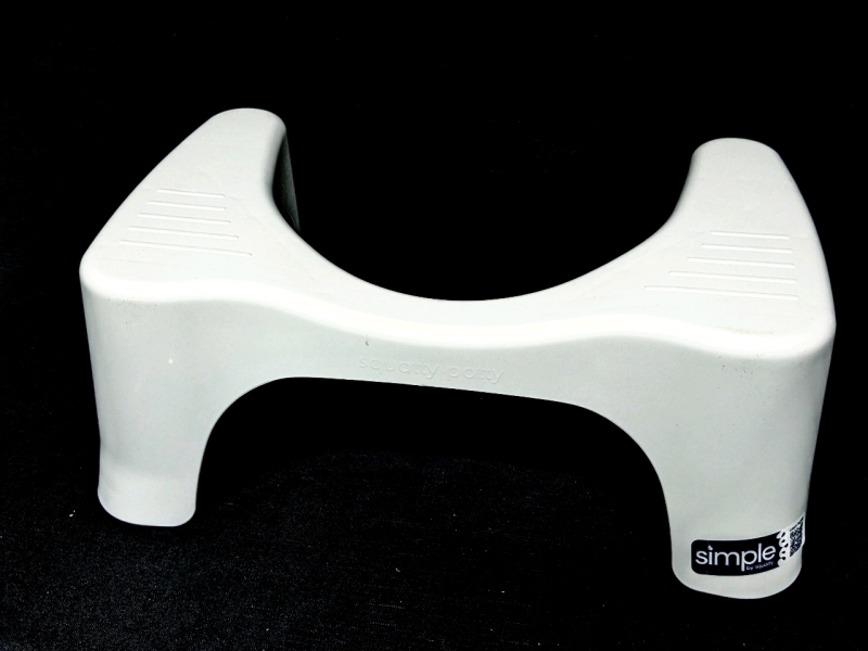 SQUATTY POTTY Simple Bathroom Toilet Stool, White, 18.5" x 12.5" x 7" Tall