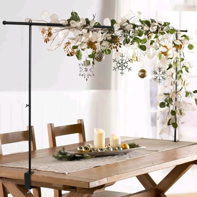 OSYIN Over The Table Rod Stand with Clamps, 46-82&rdquo;Length, Adjustable Metal Balloon Flower Arch Stand