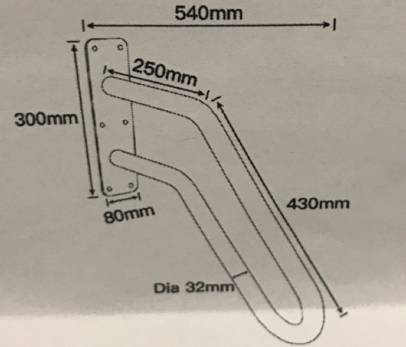 New Purify Handrail For Outdoor Steps 21.5&rdquo;x11.8&rdquo;