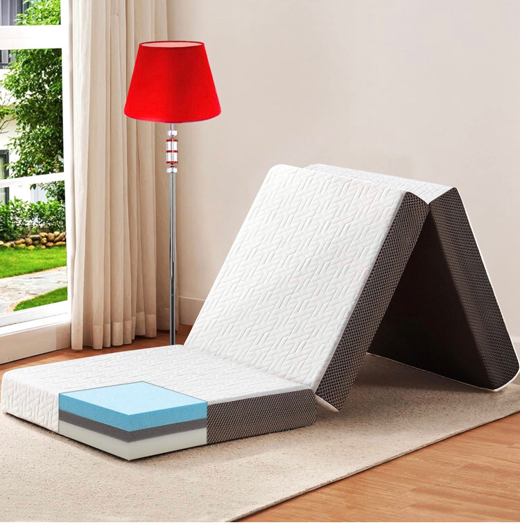 New bedluxury 4 Inch Tri Folding Mattress Single Bed Twin Size