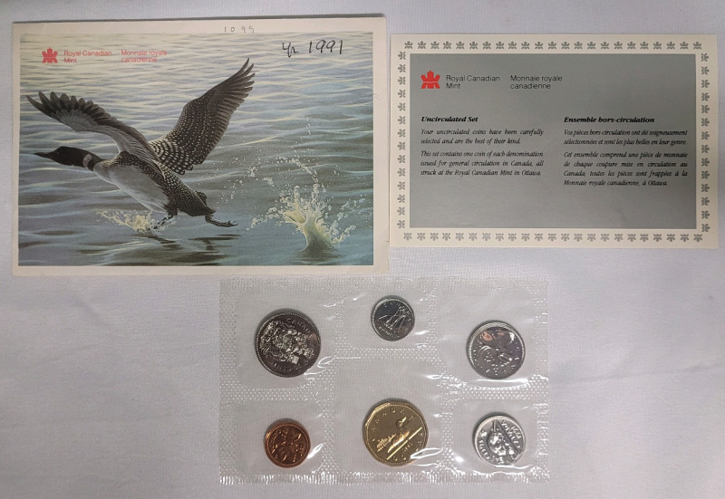 1991 Canadian Uncirculated Coin Set , Sealed