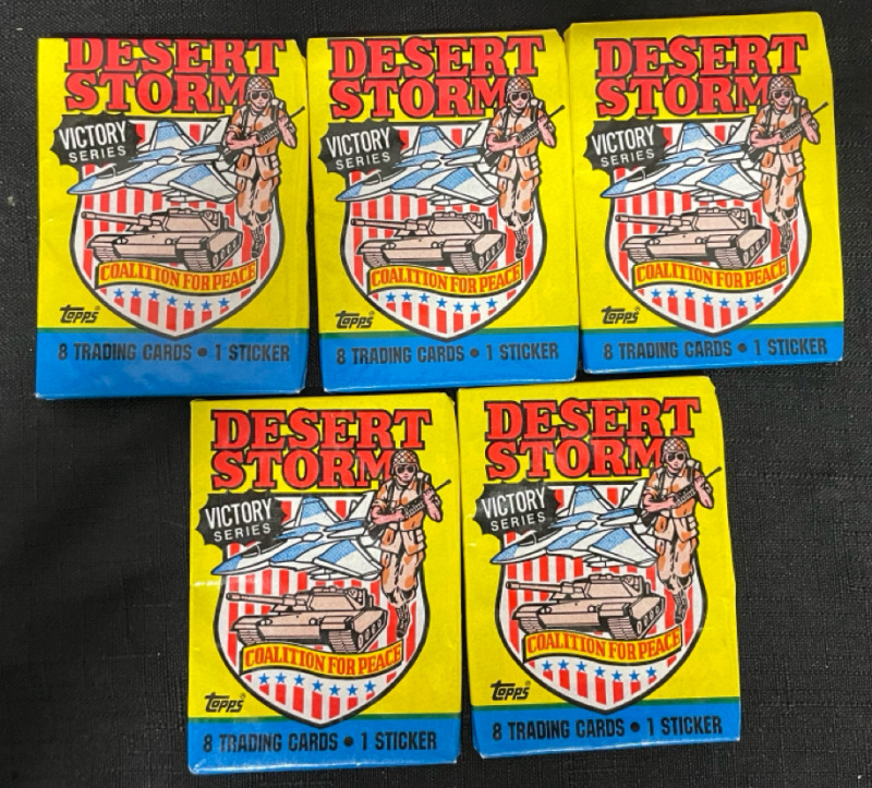 NEW 5 packs of Topps Desert Storm trading cards Victory Series