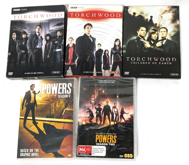 DVD TV Series : Torchwood Seasons 1,2 & Children of Earth & POWERS Season 1 & 2 (Both Sealed)