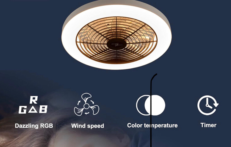 New Rough sailor 19.7" Low profile ceiling fan with light- smart ceiling fan with Alexa/Google Assistant/App Controls