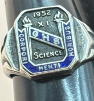 BIRKS Sterling Vintage 1952 Crest GHS Ring Science