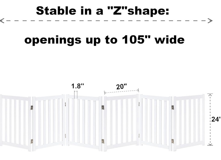 LZRS Solid Hardwood Freestanding Pet Gate