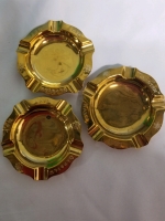 3 vintage brass CAPSTAN NAVY CUT ashtrays