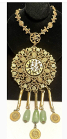 GOLDETTE filigree Medalian Statement Vintage Necklace