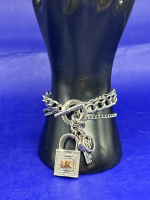 Michael Kors Rhinestone Lock & Key Toggle Bracelet