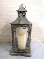 Glass & Metal Patio Candle Lantern