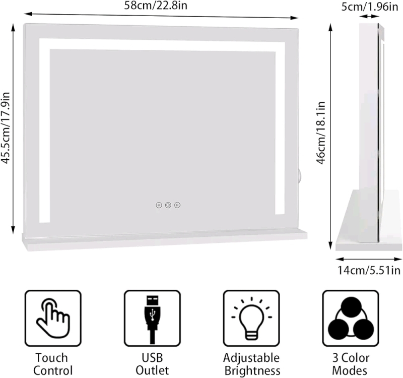 New Showtimez Vanity Mirror - 22.8" Wide and 17.5" Tall