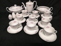 Vintage Chateau Rose Pattern Dishes - Teapot, Teacups ++