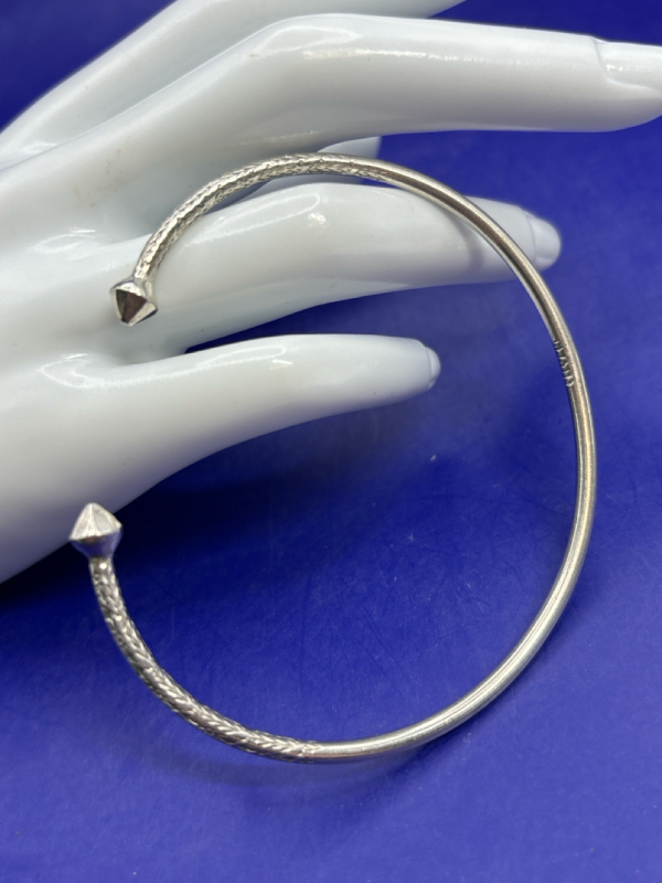 Antique Silver Open Bangle Hallmarked