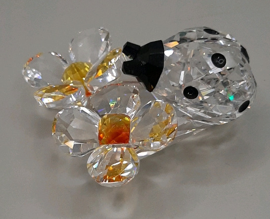 Vintage Swarovski 2" Lady Bug on Flowers