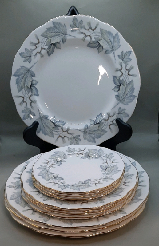 Vintage 4 Royal Albert Sulver Maple 10" Dinner Plates 4 Salad Plates 4 Bread and Butter Plates