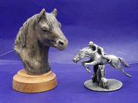 Vintage 4.75" Poole of England Pottery Pony "Exmoor" Slanko Duger Horse & Rider Made in Canada