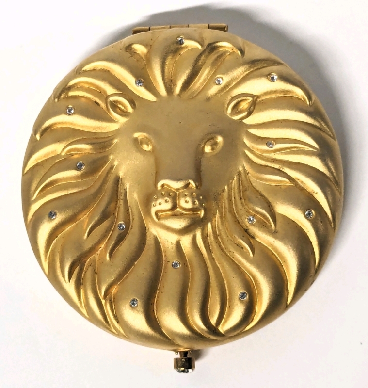 ESTEE LAUDER " Golden Lion " Pressed Powder Compact 2.75" Diameter